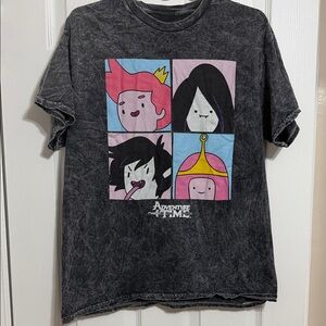 Adventure Time Kids T-Shirt - Black with Colorful Characters